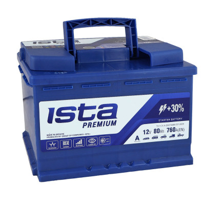 Автомобільний акумулятор Ista 80Ah 780A Premium R+ - 2