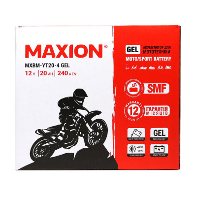 Мото акумулятор Maxion 20Ah YT20-4 GEL - 4