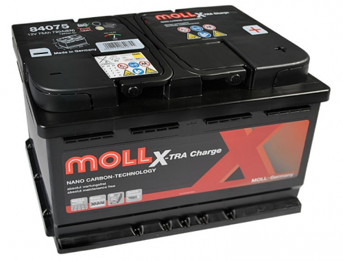 Автомобильный аккумулятор Moll 75Ah 720A X-tra Charge R+ - 2