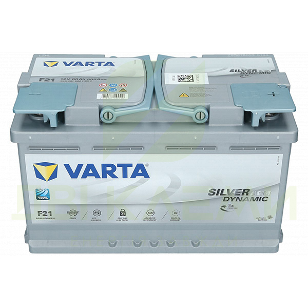 Автомобильный аккумулятор Varta 80Ah 800A Silver Dynamic AGM F21 R+ - Две  Клеммы