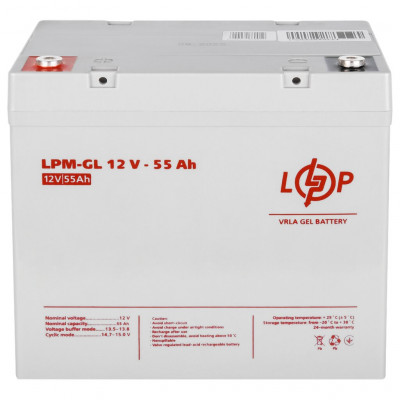 Гелевий акумулятор LogicPower 12V 55Ah LPM-GL 12-55 - 3