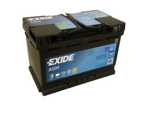 Автомобільний акумулятор Exide 72Ah 760A Start-Stop AGM EK720 R+ - 2