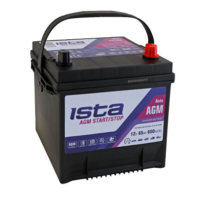 Автомобільний акумулятор Ista 65Ah 650A Asia AGM R+ - 2