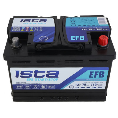 Автомобильный аккумулятор Ista 75Ah 760A EFB R+ - 3
