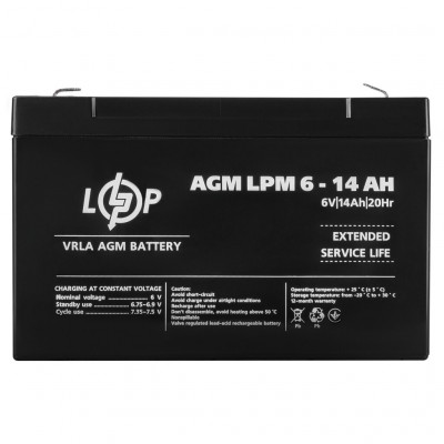 AGM аккумулятор LogicPower 6V 14Ah LPM 6-14 - 3