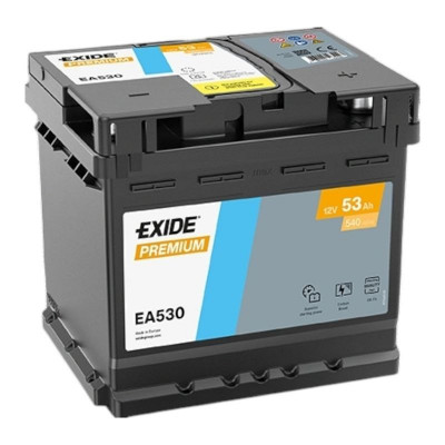 Автомобильный аккумулятор Exide 53Ah 540A Premium EA530 R+ - 1