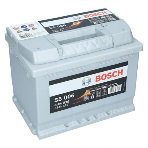 Автомобільний акумулятор Bosch 63Ah 610A S5 006 L+ - 1