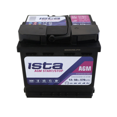 Автомобильный аккумулятор Ista 50Ah 570A AGM R+ - 3