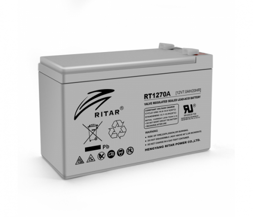 AGM акумулятор Ritar 12V 7Ah RT1270A - 1