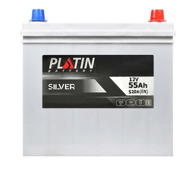 Автомобільний акумулятор Platin Silver Asia 55Ah 520A R+ - 1
