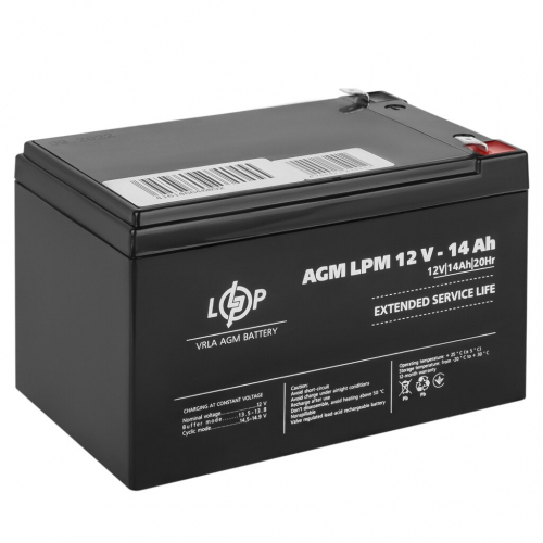 AGM акумулятор LogicPower 12V 14Ah LPM 12-14 - 1