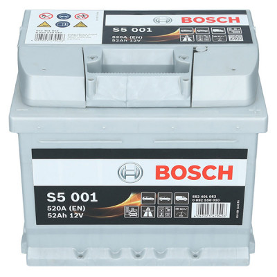 Автомобильный аккумулятор Bosch 52Ah 520A S5 001 R+ - 3