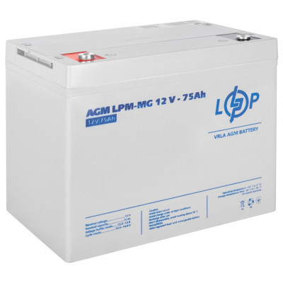 AGM акумулятор LogicPower 12V 75Ah LPM-MG 12-75 - 1