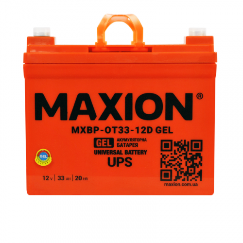 Гелевий акумулятор Maxion 12V 33Ah OT 33-12D GEL - 1