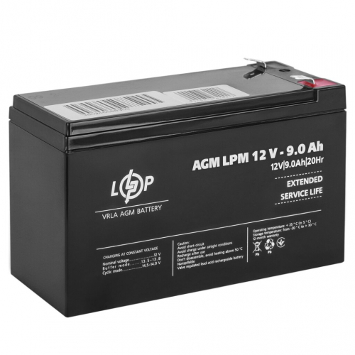 AGM акумулятор LogicPower 12V 9Ah LPM 12-9 - 1