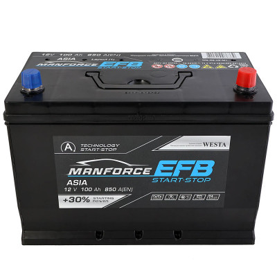 Автомобільний акумулятор Manforce 100Ah 850A Asia EFB R+ - 2