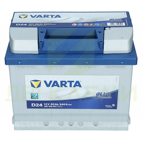 Автомобильный аккумулятор Varta 60Ah 540A Blue Dynamic D24 R+ - Две Клеммы