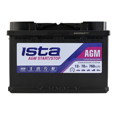 Автомобильный аккумулятор Ista 70Ah 760A AGM R+ - 1