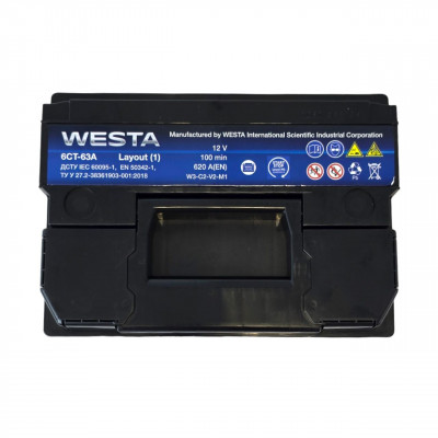 Автомобільний акумулятор Westa 63Ah 620A EFB L+ - 3