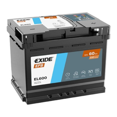 Автомобильный аккумулятор Exide 60Ah 640A Start-Stop EFB EL600 R+ - 1