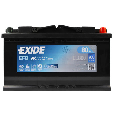 Автомобільний акумулятор Exide 80Ah 800A Start-Stop EFB EL800 R+ - 3
