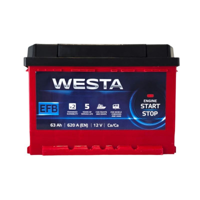 Автомобільний акумулятор Westa 63Ah 620A EFB L+ - 1