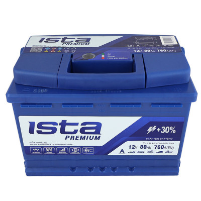Автомобільний акумулятор Ista 80Ah 780A Premium R+ - 3
