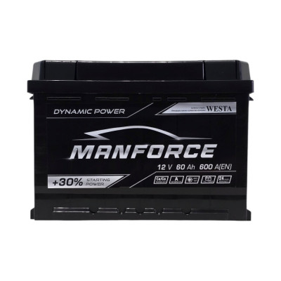 Автомобільний акумулятор Manforce 60Ah 600A R+ - 1