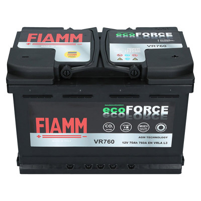 Автомобильный аккумулятор Fiamm 70Ah 760A EcoForce AGM VR760 R+ - 2