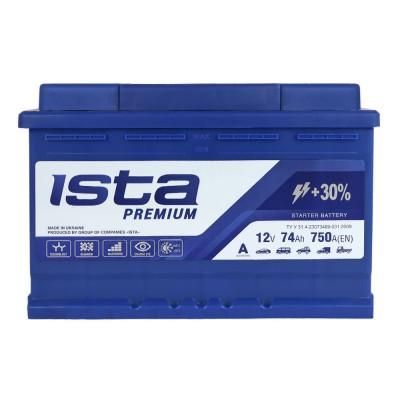 Автомобільний акумулятор Ista 74Ah 750A Premium R+ - 1
