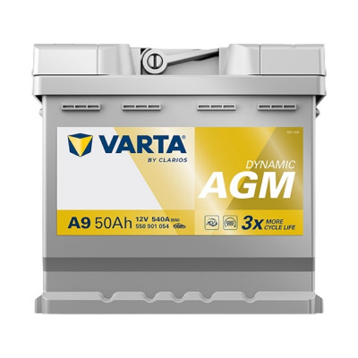 Автомобильный аккумулятор Varta 50Ah 540A Dynamic AGM A9 R+ - 1 Автомобильный аккумулятор Varta 50Ah 540A Dynamic AGM A9 R+ - 1