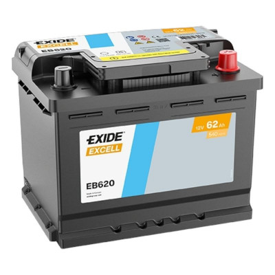 Автомобільний акумулятор Exide 62Ah 540A Excell EB620 R+ - 1