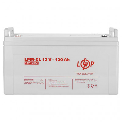 Гелевый аккумулятор LogicPower 12V 120Ah LPM-GL 12-120 - 1
