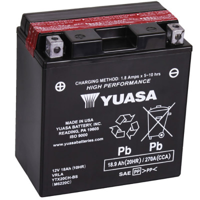 Мото акумулятор Yuasa 18,9Ah YTX20CH-BS - 1