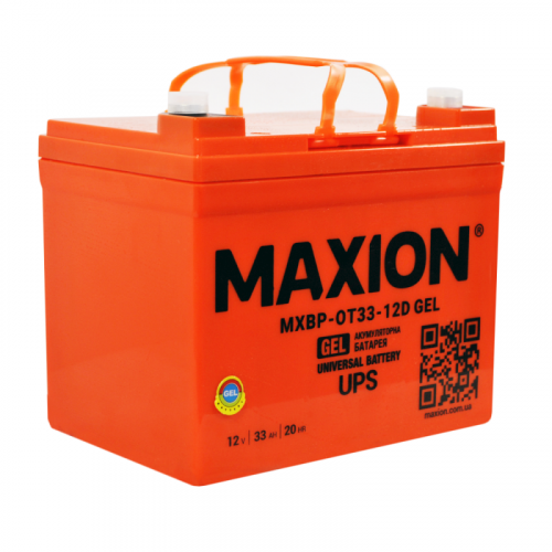 Гелевий акумулятор Maxion 12V 33Ah OT 33-12D GEL - 2