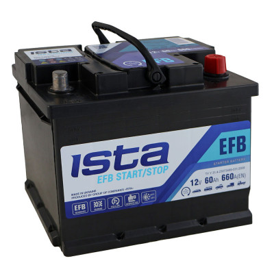 Автомобільний акумулятор Ista 60Ah 660A EFB R+ - 2