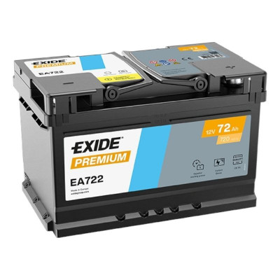 Автомобильный аккумулятор Exide 72Ah 720A Premium EA722 R+ - 1