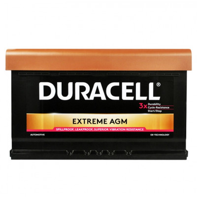 Автомобільний акумулятор Duracell 80Ah 800A AGM Extreme DE80AGM R+ - 1