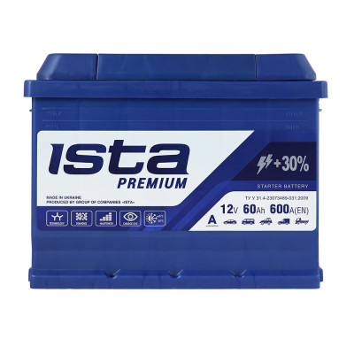 Автомобільний акумулятор Ista 60Ah 600A Premium L+ - 1