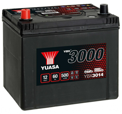 Автомобильный аккумулятор Yuasa 60Ah 500A YBX3014 L+ - 1