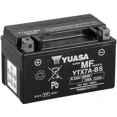 Мото акумулятор Yuasa 6Ah YTX7A-BS - 1