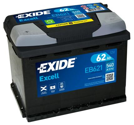 Автомобільний акумулятор Exide 62Ah 540A Excell EB621 L+ - 1