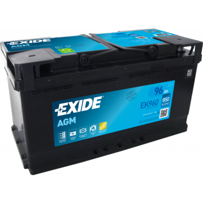 Автомобільний акумулятор Exide 96Ah 850A Start-Stop AGM EK960 R+ - 1