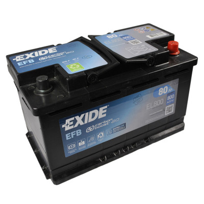 Автомобільний акумулятор Exide 80Ah 800A Start-Stop EFB EL800 R+ - 2