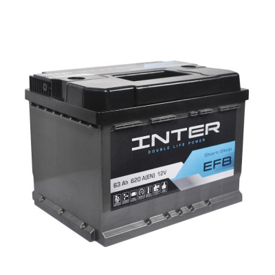Автомобильный аккумулятор Inter 63Ah 620A EFB R+ - 3