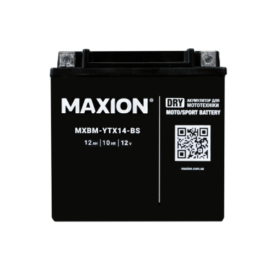 Мото акумулятор Maxion 12Ah YTX14-BS - 1