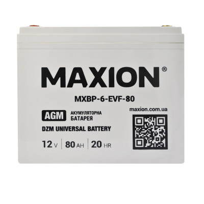 Тяговий акумулятор Maxion 12V 80Ah 6-EVF-80 - 1