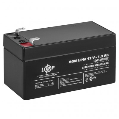 AGM акумулятор LogicPower 12V 1,3Ah LPM 12-1,3 - 1