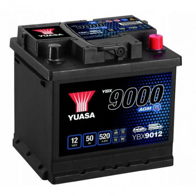Автомобильный аккумулятор Yuasa 50Ah 520A AGM YBX9012 R+ - 1