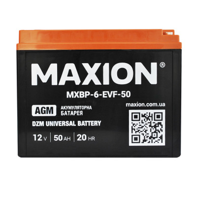 Тяговый аккумулятор Maxion 12V 50Ah 6-EVF-50 - 1